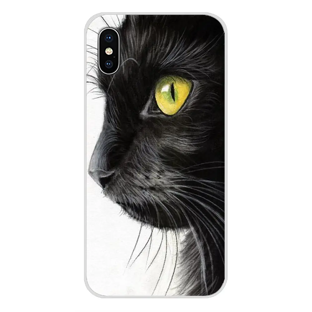 images 10 Для samsung Galaxy S3 S4 S5 Mini S6 S7 Edge S8 S9 S10 Lite Plus Note 4 5 8 9 Милая Черная кошка большой глаз прозрачный чехол из ТПУ - Цвет: images 10