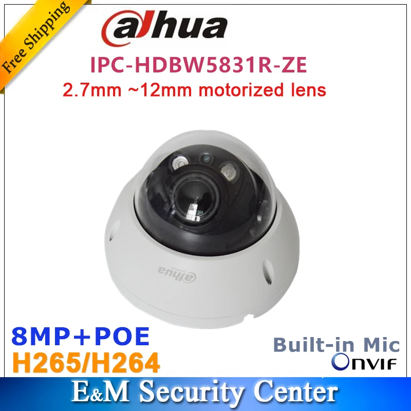 Original dahua 8MP dome IPC-HDBW5831R-ZE POE IR WDR Dome Network Camera IP67 IK10 2.7mm ~12mm lens DH-IPC-HDBW5831R-ZE | Безопасность и