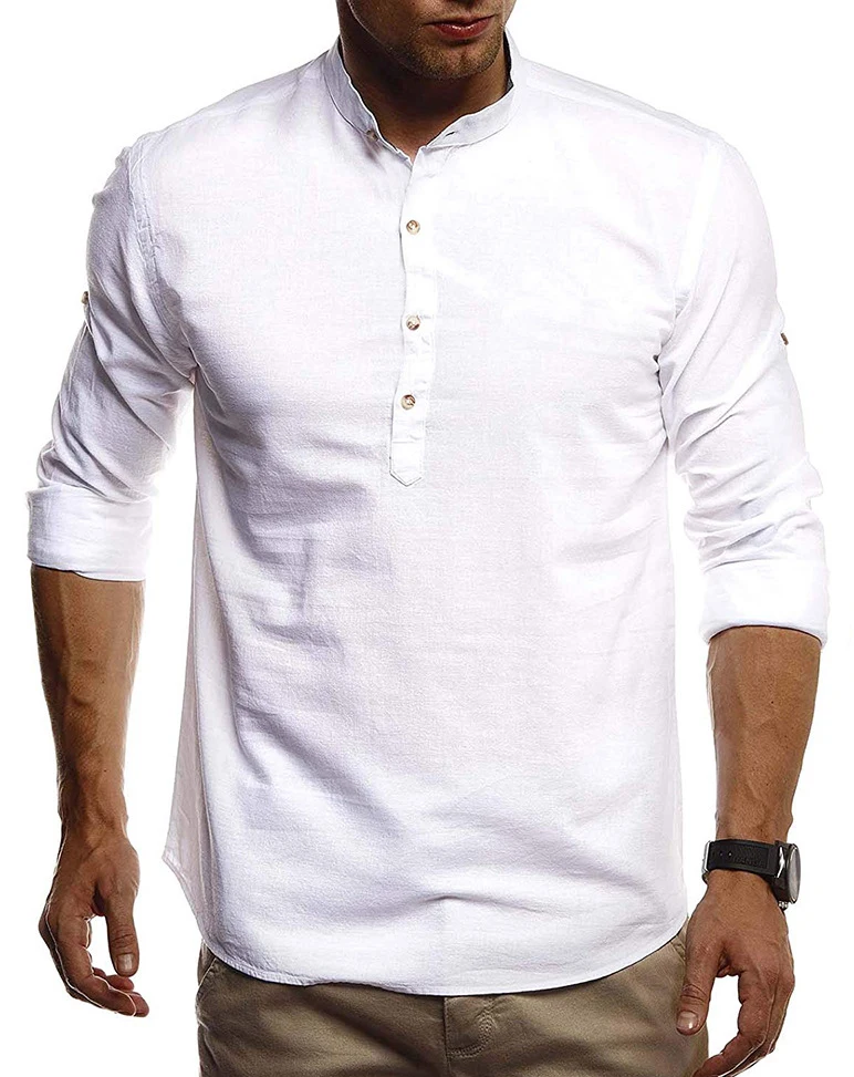 

2020 Mens Chinese Style T-Shirt Traditional Kung Fu Hanfu Long Sleeve Wu Tang Suit Tai Chi Wing Chun Tops Clothing S-2XL SL3007