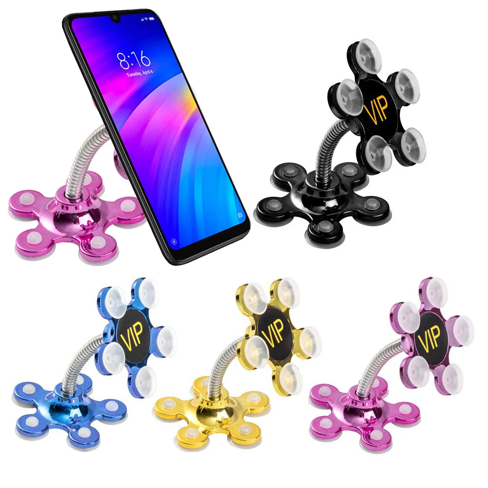 Цветок Волшебная присоска подставка для телефона в машину 360 Поворотный