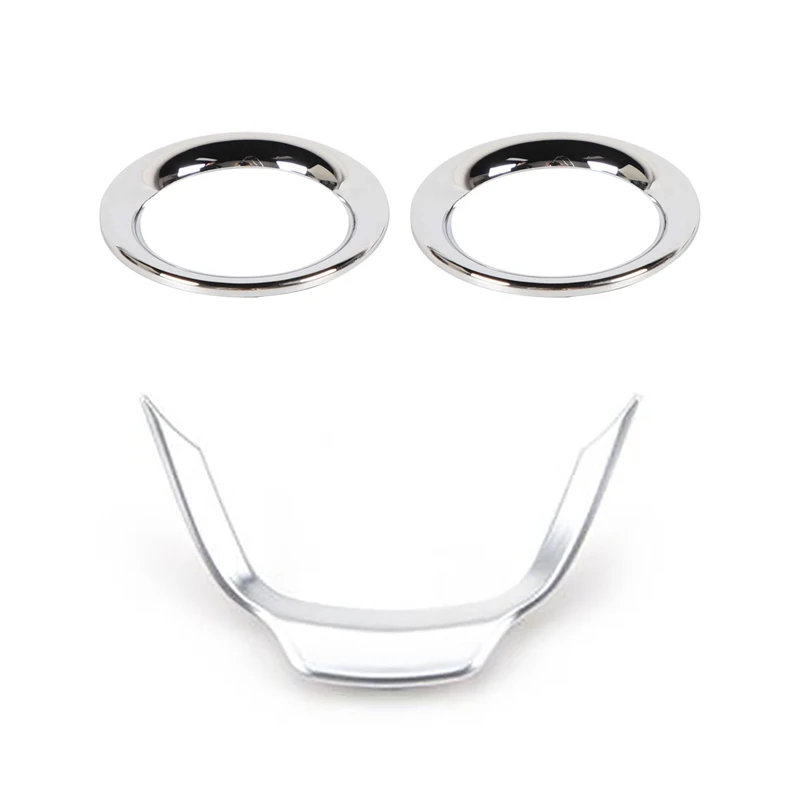

2Pcs Front Door Speaker Cover Trim Decorative Frame Ring Sticker With Car Steering Wheel Trim Cover Decor Stickers
