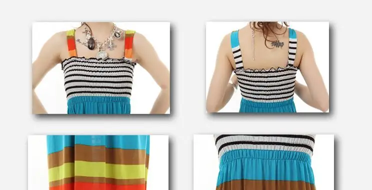 Vestidos 2019 женские платья весна лето платье женское без рукавов Радужный полосатый