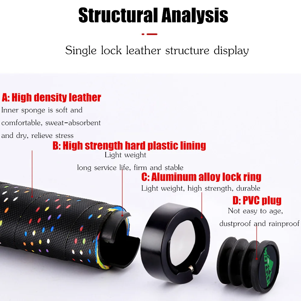 MOTSUV Bicycle Handlebar Grips MTB Bike Bilateral locking handle EVA+PU+alloy ring locked Comfortable shock absorption | Спорт и