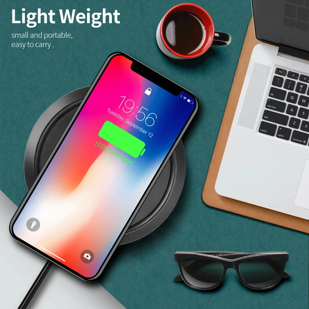 10 Вт Быстрое беспроводное зарядное устройство для iphone 8 Plus Qi Беспроводная