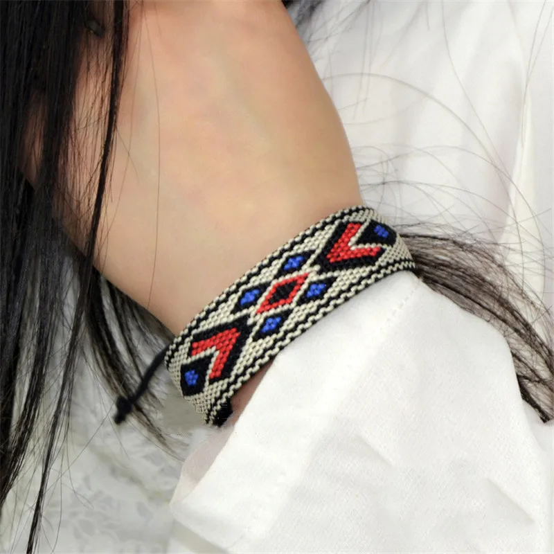 Женский плетеный браслет Boho винтажный этнический очаровательный из