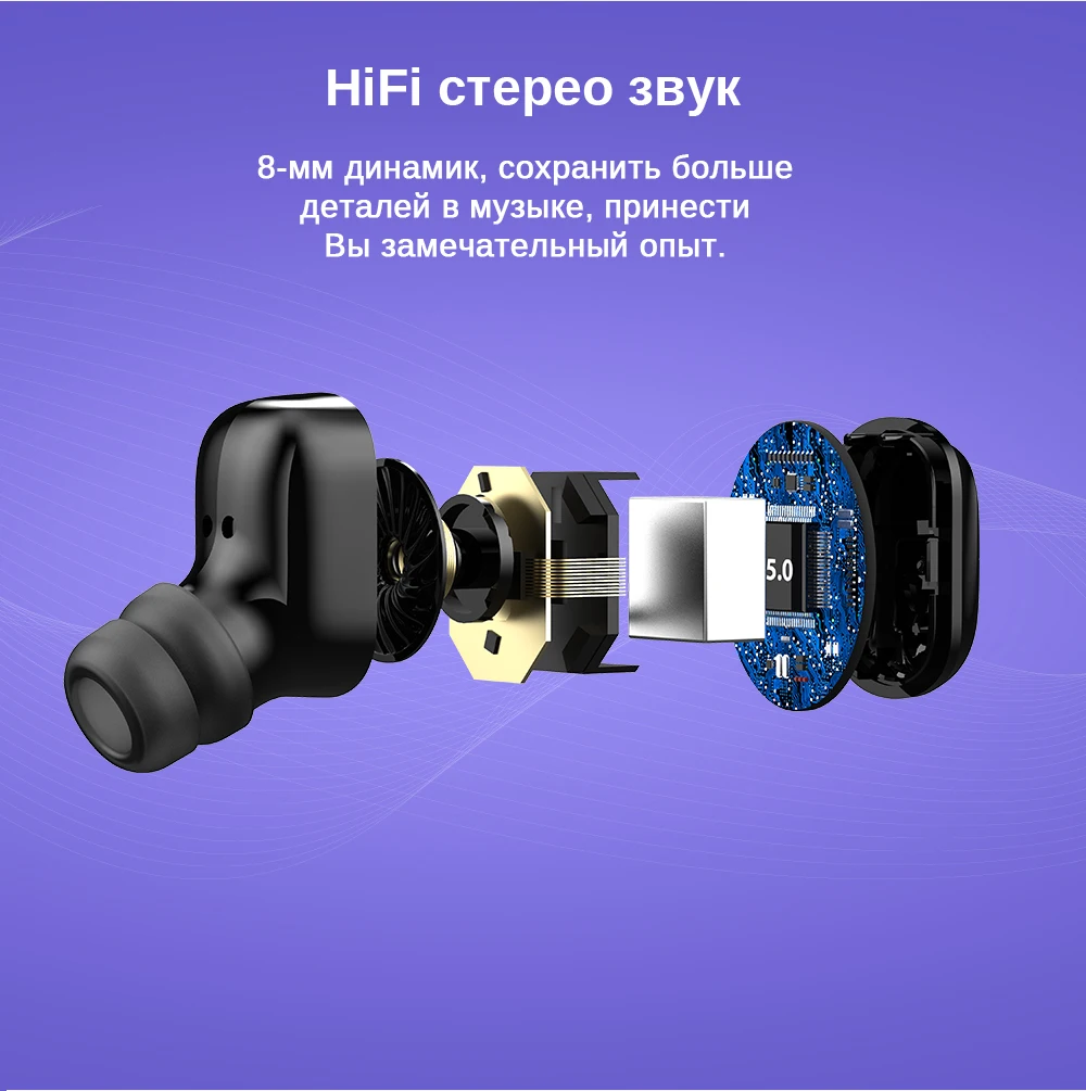 Беспроводные наушники UCOMX, bluetooth-наушники с зарядным устройством, настоящие беспроводные наушники-вкладыши с микрофоном для huawei Xiaomi iPhone