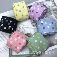 5 yards dots printed chiffon ribbon for diy craft big bow handmade hair band material clothing sewing trims