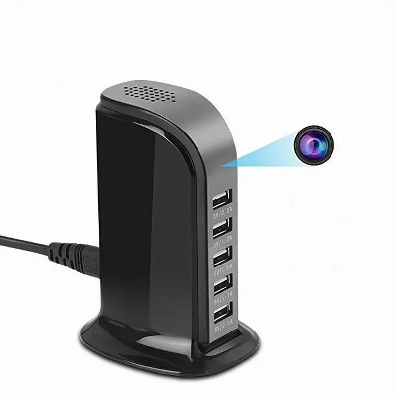 Новейшая 1080p HD WIFI USB зарядная станция камера 5-USB порт зарядное устройство