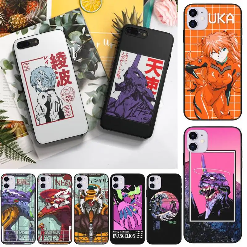 

Cute Genesis Evangelion Japan Anime Phone Case Fundas Shell Cover For Iphone 6 6s 7 8 Plus Xr X Xs 11 12 13 Mini Pro Max