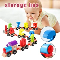 wooden digital train toy trackless drag car toy set early education christmas childs gift for toddlers b88