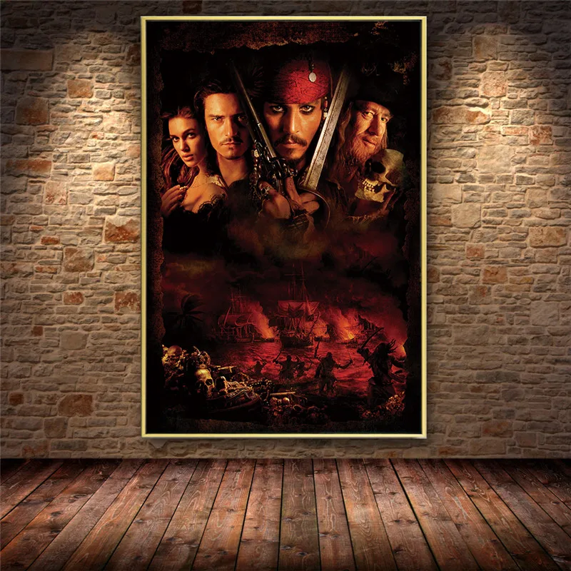 

Classic Epic Movie Pirates of the Caribbean Canvas Painting Oil Painting HD Print Living Room Bedroom Decoration Painting
