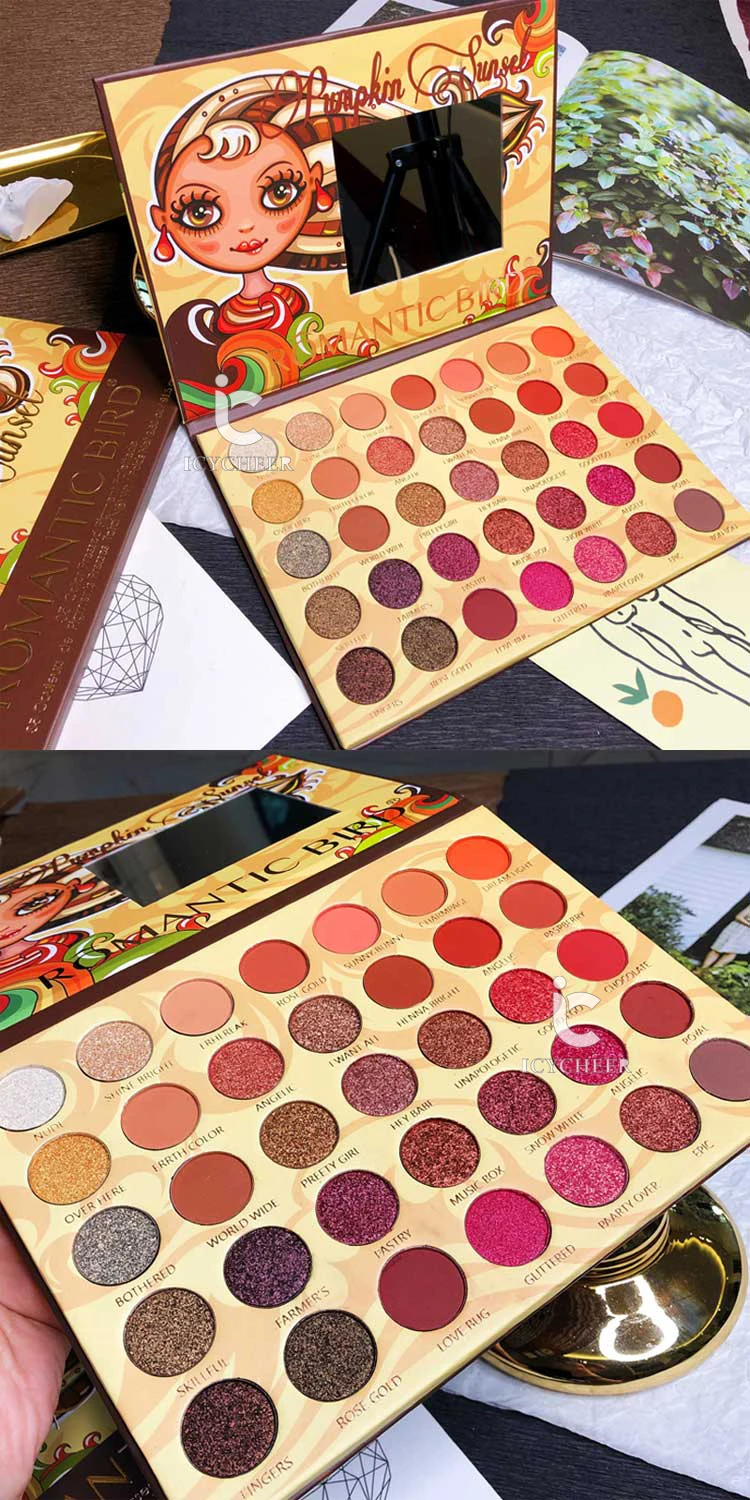 Creamy Eyeshadow Palette 35 Colors Pressed Pigment Eye Shadow Palette Easy To Wear Glitter Shadows Eye Makeup Palette focallur
