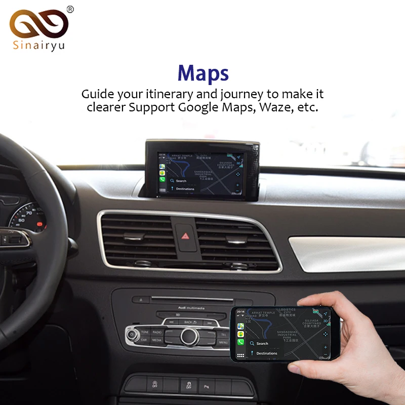 Sinairyu Aftermarket A1 Q3 MMI RMC OEM Wi-Fi беспроводной Apple CarPlay интерфейс модификации для Audi с