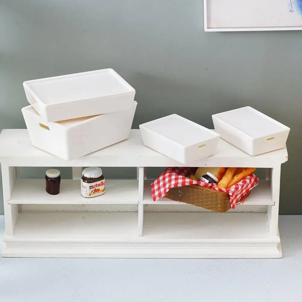 

4-piece set 1:6 and 1:12 Mini Model doll house Box box/containing with lid/ case storage M5B2