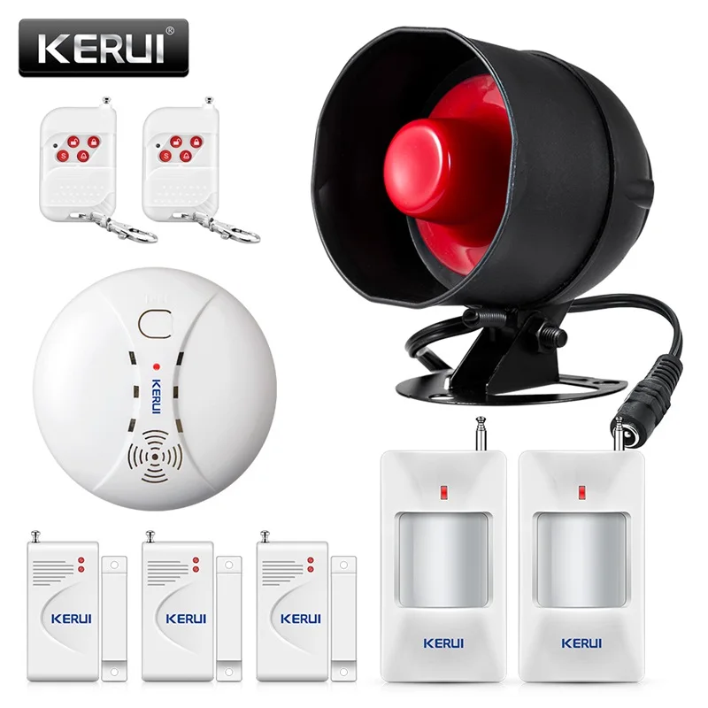 

KERUI Wireless Cheap Burglar Home Security Alarm System 110dB Siren Speaker Remote Motion Window Door Fire Smoke Detector DIYKit