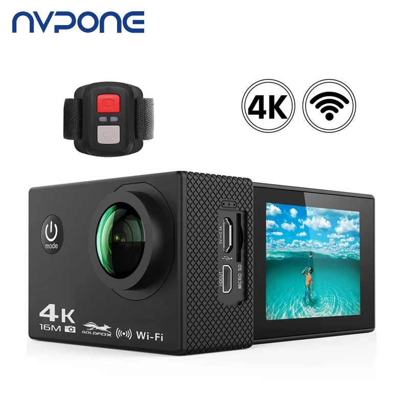 Экшн камера Ultra HD 4K Wi Fi 1080P для занятий спортом на открытом воздухе 2 дюймовый ЖК