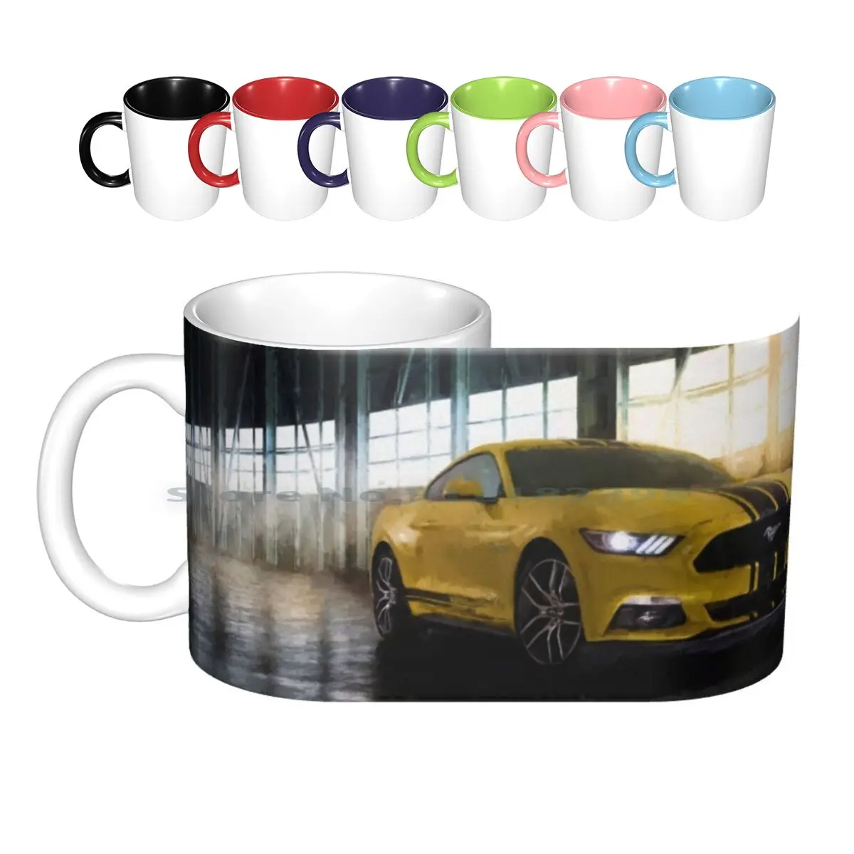 

Желтые керамические кружки, кофейные чашки, Кружка для молока и чая, желтая Автомобильная кружка, склад, солнечный свет, видео, американское ...