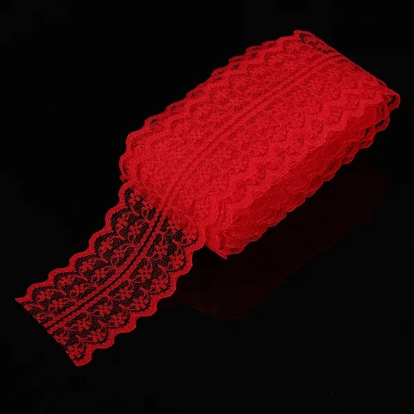 Red 10 ярдов/партия, 45 мм, кружевные ленты, лента, сделай сам, вышитая чистая белая кружевная отделка, шнур для шитья, украшения, ткань - Цвет: Red