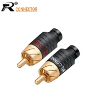 2pcs1pair luxury soldering rca plug jack connector speaker audio outputinput adapter plug gold plated earphone connector jack