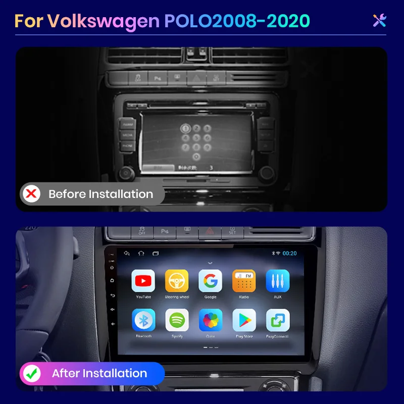 Автомагнитола AWESAFE PX9 для VW Polo sedan 2012-2018 мультимедийный проигрыватель на Android 2 din с