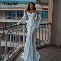 thinyfull royal sleeveless mermaid wedding dresses strapless long beach bride dress princess bridal gowns robe de mariee