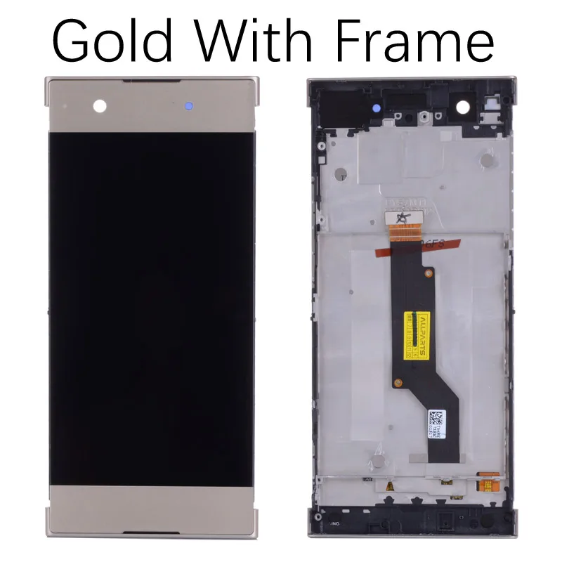 Gold with Frame 5,0 ''lcd для sony Xperia XA1 lcd дисплей дигитайзер сборка сенсорный экран Рамка с бесплатными инструментами для G3116 G3121 G3123 - Цвет: Gold with Frame