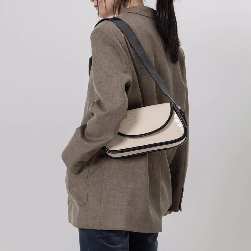 

Новая однотонная маленькая Ретро сумка с тиснением под крокодила, сумка для хлеба, сумка через плечо и сумочка, кожаная сумка высокого качес...