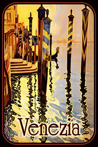 

Venice Italy Theme Metal Tin Sign 8x12 Inch Home Kitchen Travel Decor Retro Tin Sign