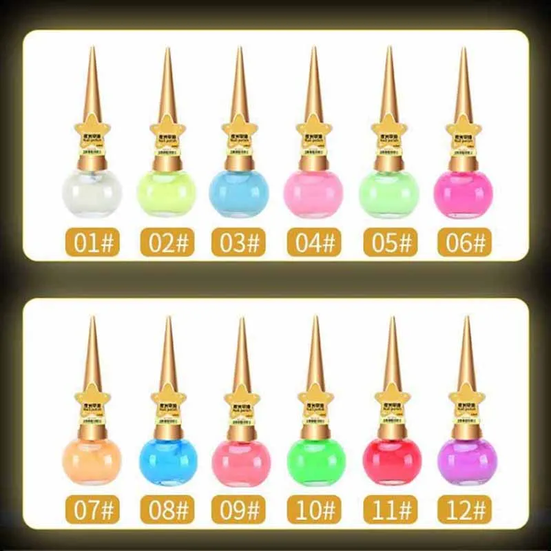 Неоновый светящийся Гель лак для ногтей 12 цветов 14 мл свечение в темноте