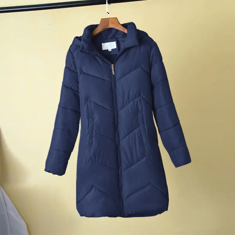 Женское теплое пальто размера плюс 5XL 6XL 7XL осенняя хлопковая Базовая куртка с