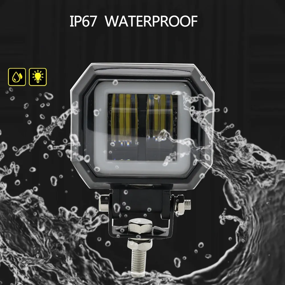 Светодиодные фары рабочего освещения для мотоцикла 20 Вт 3 дюймовые с ангельскими