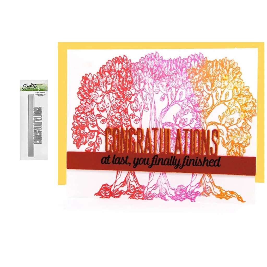 

2021 New CONGRATULATIONS Words Strip Metal Cutting Dies Stencil for Scrapbooking Craft Die Cut Make Mould Decoration Template