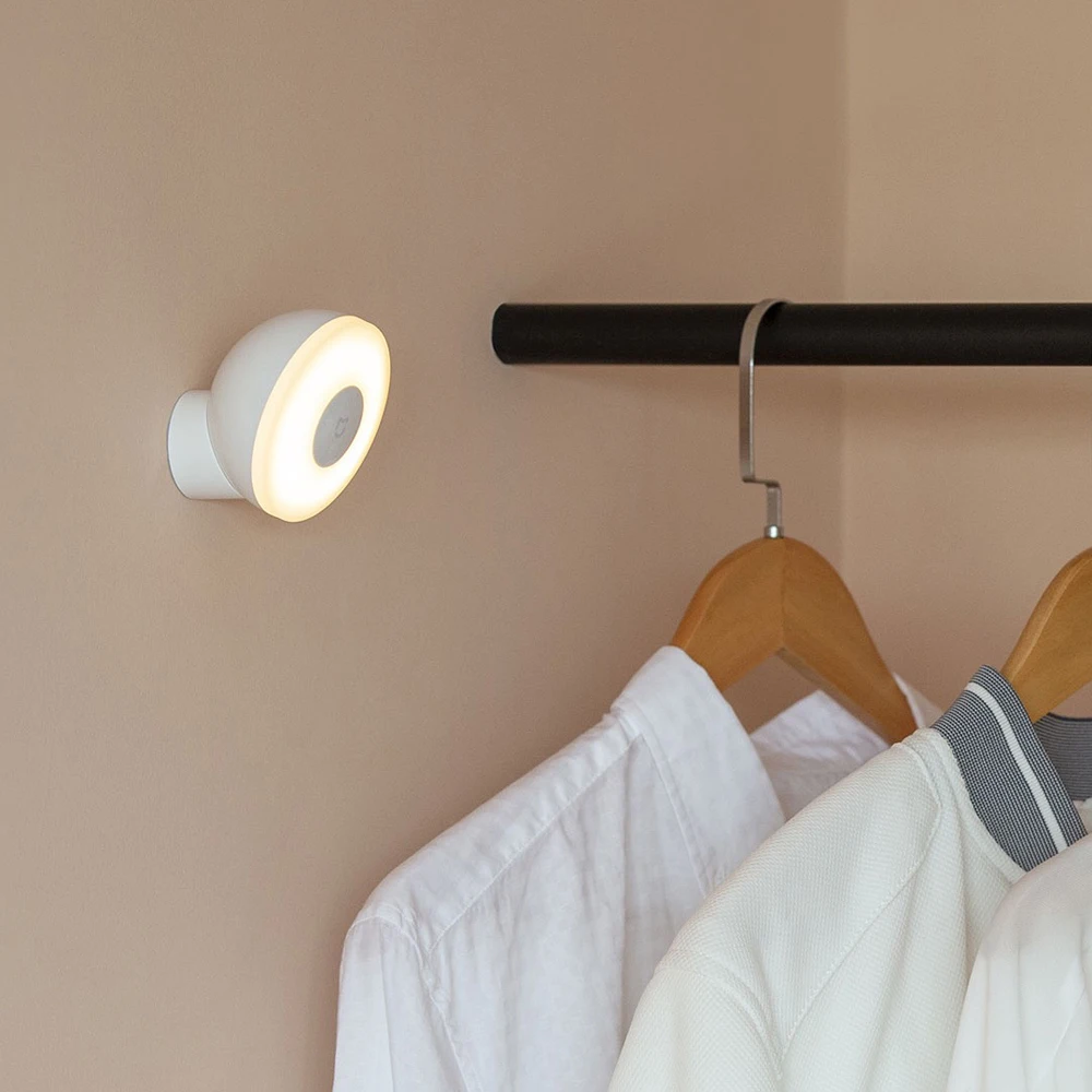 24H корабль Xiaomi Mijia светодиодный индукционный Ночной светильник 2 лампы Регулируемая яркость инфракрасный умный датчик человеческого тела с магнитной основой