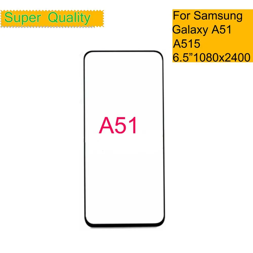 10 шт./лот для Samsung Galaxy A51 запасное Переднее стекло сенсорного экрана с панель ЖК