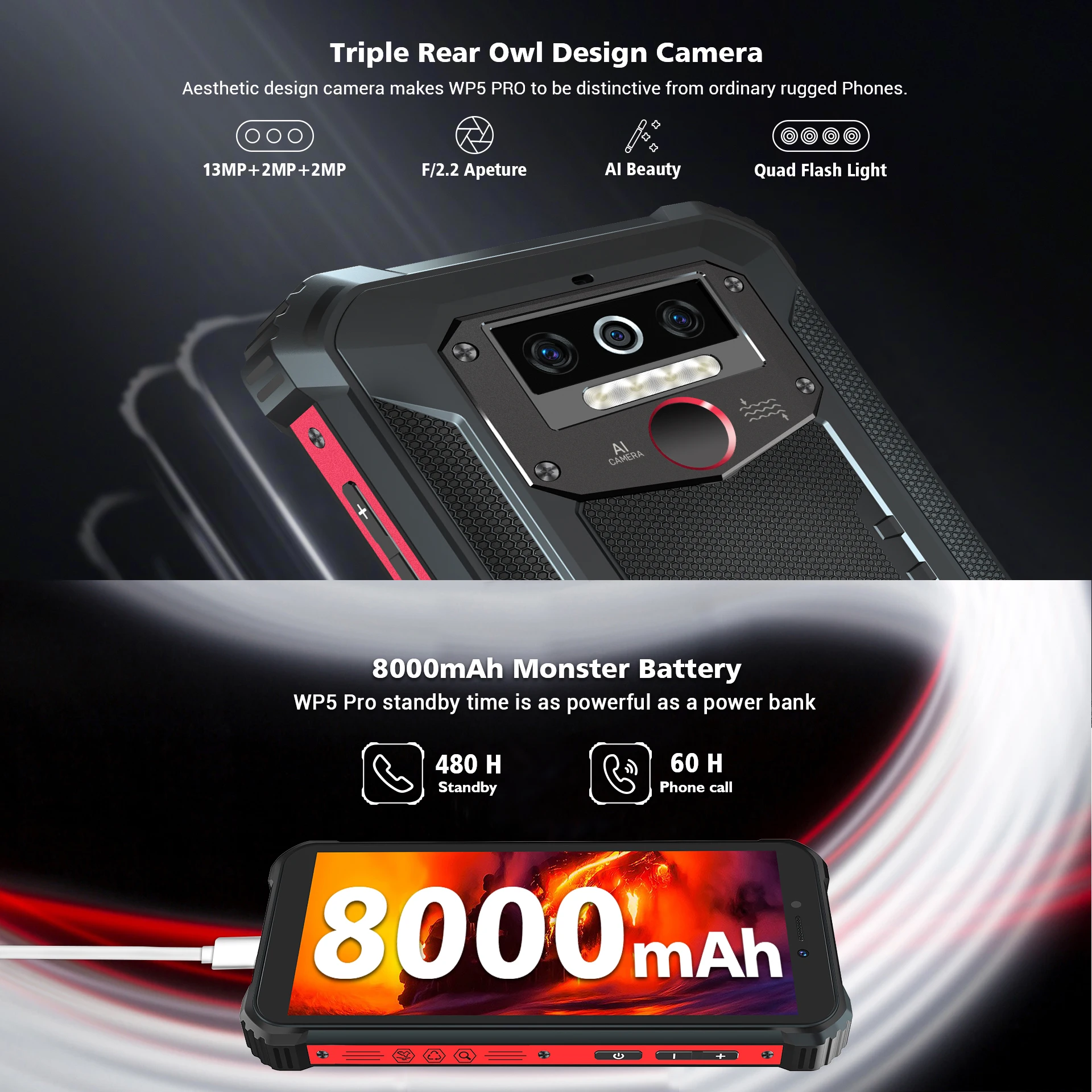 Смартфон OUKITEL WP5 Pro водонепроницаемый IP68 5 дюйма FDD Android 10 0 мобильный телефон