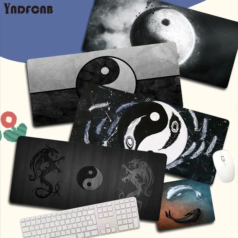 

Chinese yin yang black and white large gaming mousepad L XL XXL gamer mouse pad Size for Cs Go LOL Game Player Computer Laptop