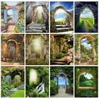 Huacan 5d алмазная живопись полный замка сверла вышивка пейзажа мозаика сад зеленый ландшафт домашний декор