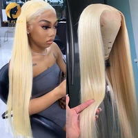613 lace frontal wig bone straight human hair short bob wigs for black women colored honey blonde body wave front wig hd 30 inch