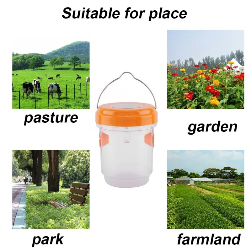 

Solar Powered Mosquito Trap Outdoors Insect Wasp Trap Reusable Uv Led Light Wasp Killer