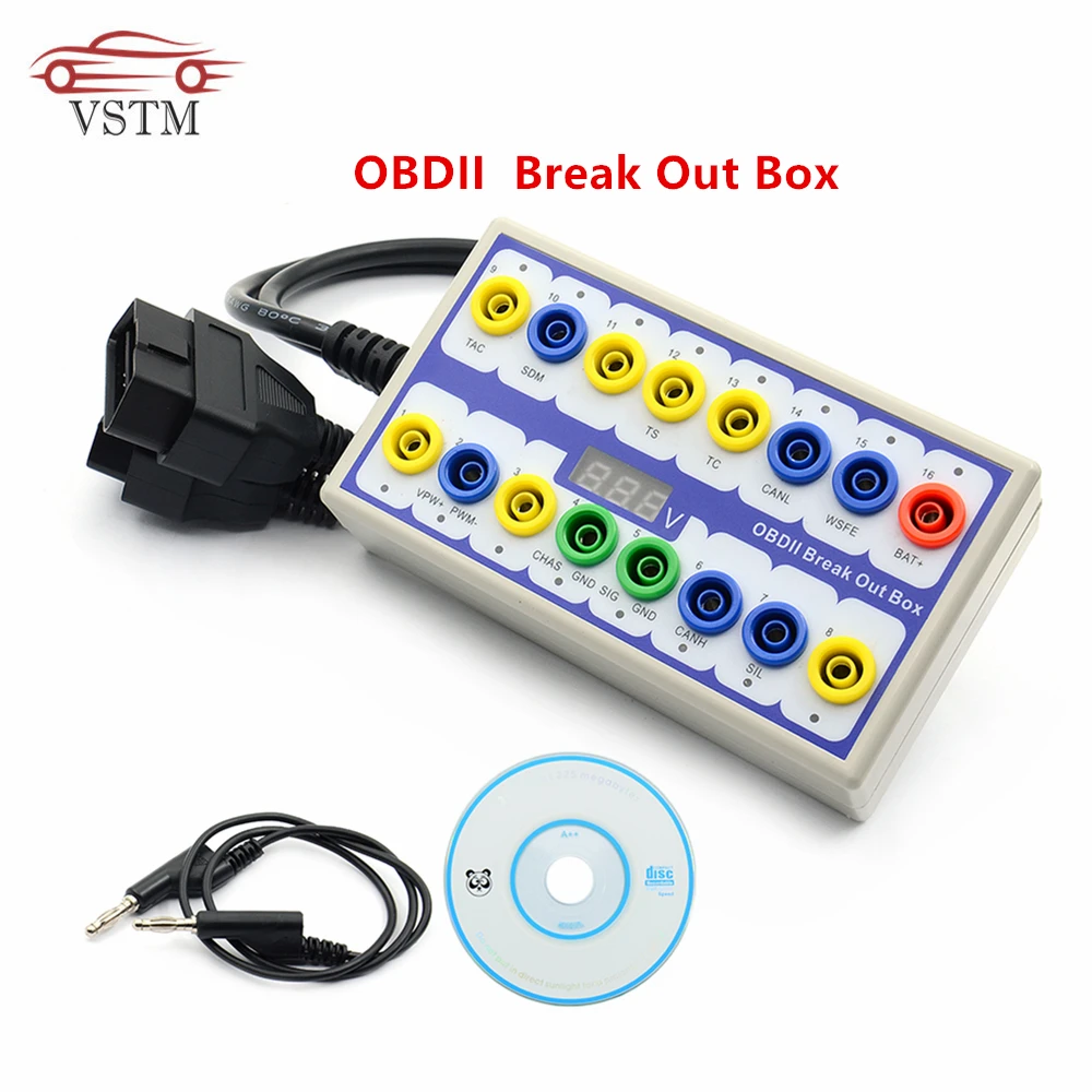 OBDII протокол детектор для автомобиля OBD Break Out/коробка коммутационная Инструмент