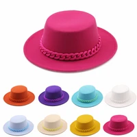 colorful belt women sun hat wide brim wool jazz fedora hats panama trilby cap trend gambler hat wholesale