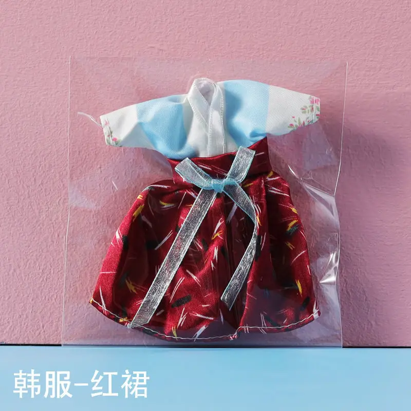 

BJD Doll Cotton Clothes Dress Up Suit for 17cm Doll Outfit Daily Casual Accessories Skirt for Girls Diy Toys