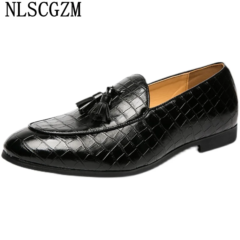 

Leather Casual Shoes Wedding Dress Men Loafer Shoes 2023 Italian Oxford Slip on Shoes for Men Office 201 Formal Dress Chaussures