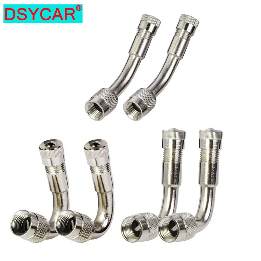 

DSYCAR 1Pc 45/90/135 Degree Oblique Tire Tyre Copper Nickel Plated Stem Extension Adaptor Suitable Automobile Motorcycle Bicycle