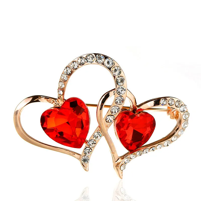 Роскошная элегантная красно-серая брошь из металлического сплава в виде милого