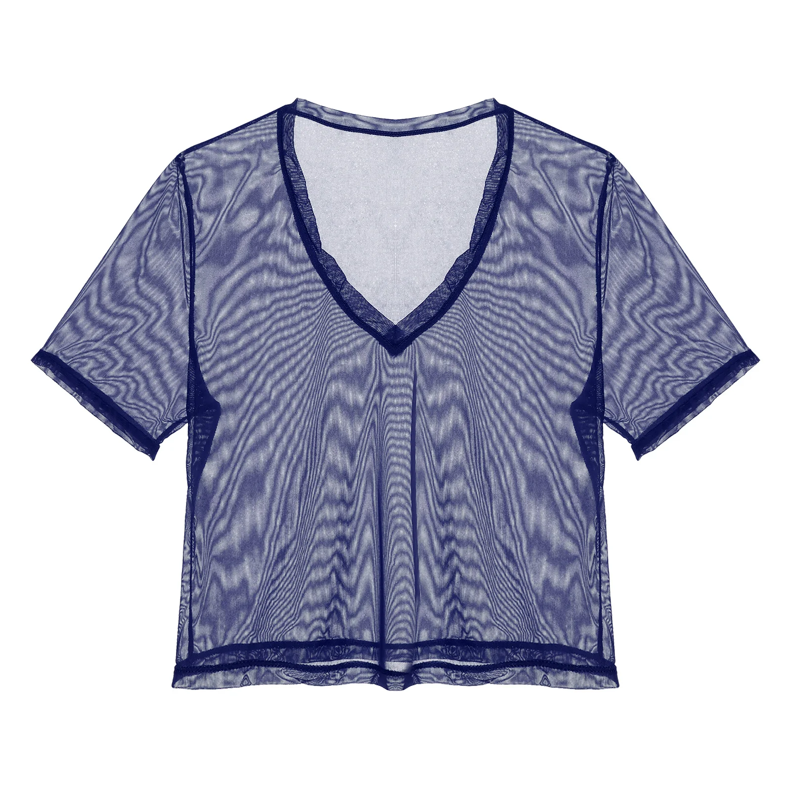 Мужские футболки с коротким рукавом прозрачная сетчатая укороченная футболка в