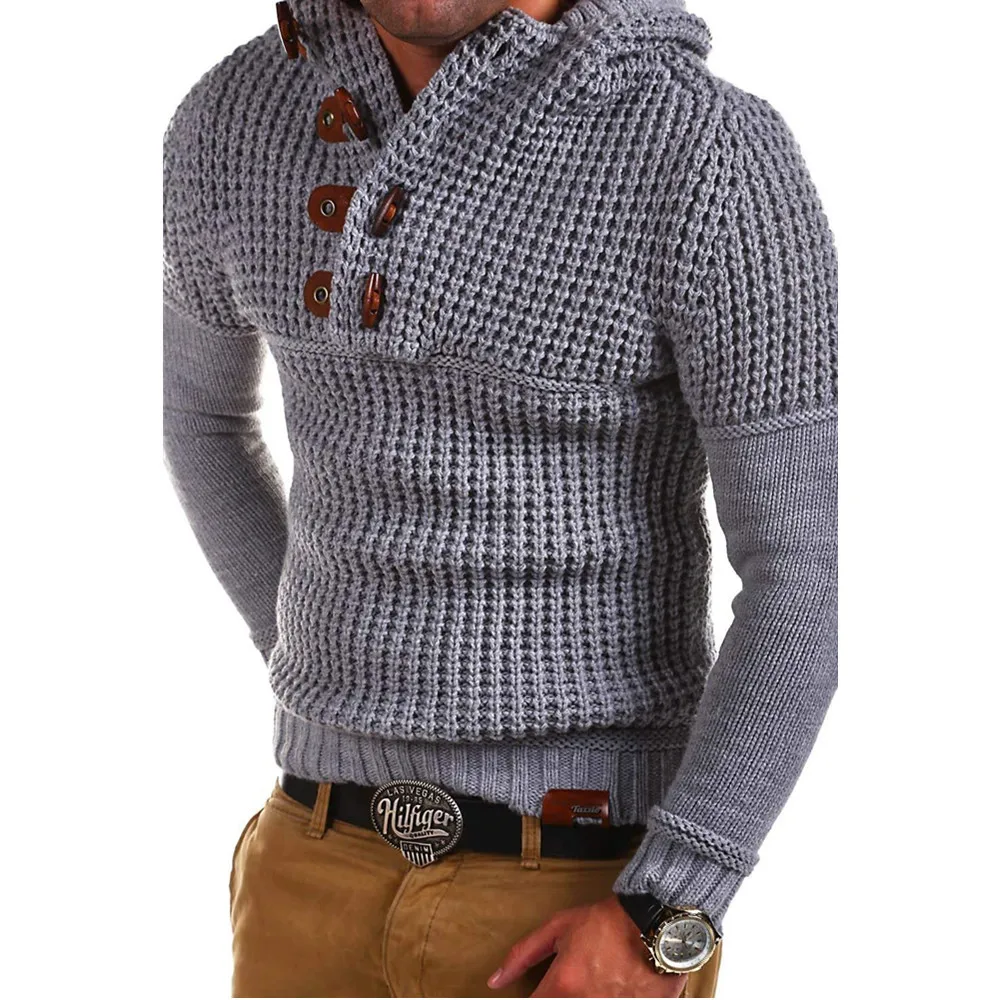 

New Arrival Men Winter Sweaters Long Sleeve Double-breasted Hooded Sweaters Male Fashion Knitted Pullovers Casual Sweaters Men