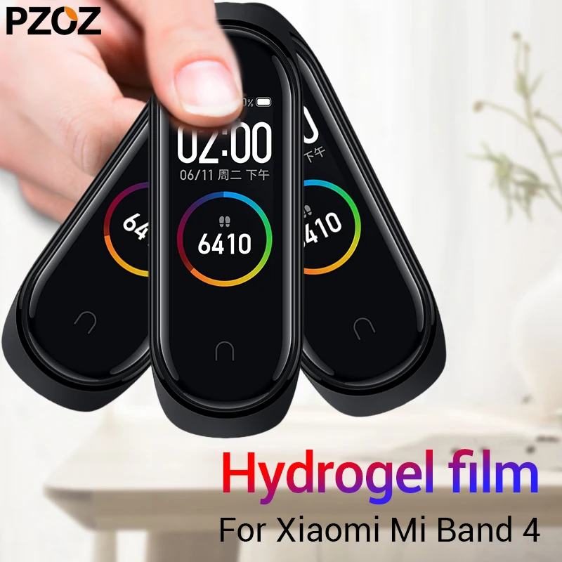 PZOZ 3 шт. Гидрогелевая пленка для Xiaomi Mi Band 4 2 смарт браслет полноэкранная защитная