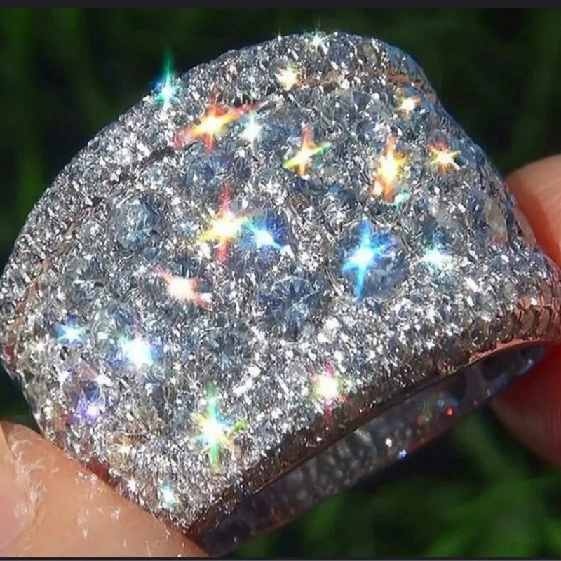 Новые модные большие серебряные кольца с фианитами для женщин обручальные