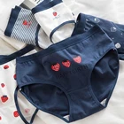 Хлопковое нижнее белье с клубникой, женские хлопковые трусы со средней талией, милая японская сумка для студенток, дышащие хлопковые трусы